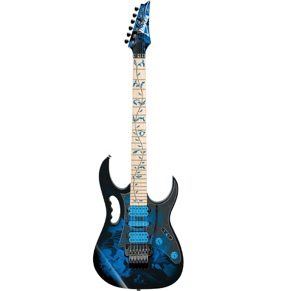 Ibanez JEM77P American Basswood Electric Guitar HSH Pickup with Maple Fretboard and Gig Bag - Blue Floral Pattern