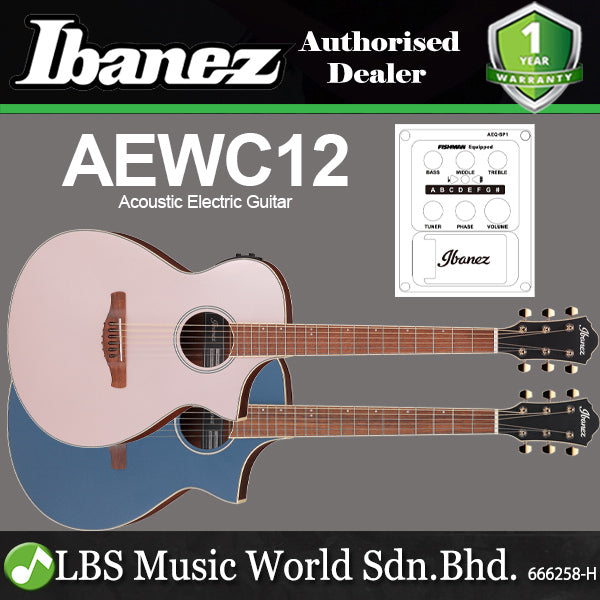 Ibanez AEWC12 Spruce Top AEWC Acoustic Electric Guitar - Rose Gold Metallic Flat
