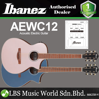 Ibanez AEWC12 Spruce Top AEWC Acoustic Electric Guitar - Rose Gold Metallic Flat