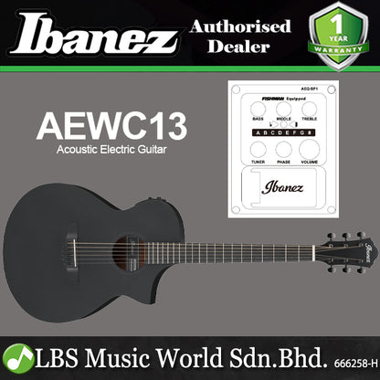 Ibanez AEWC13 Spruce Top AEWC Acoustic Electric Guitar - Weathered Black Open Pore
