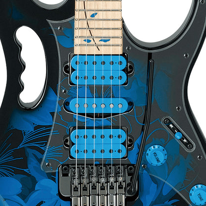 Ibanez JEM77P American Basswood Electric Guitar HSH Pickup with Maple Fretboard and Gig Bag - Blue Floral Pattern