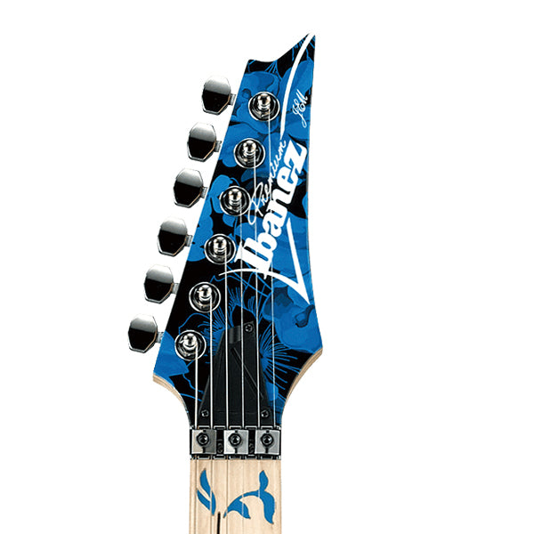 Ibanez JEM77P American Basswood Electric Guitar HSH Pickup with Maple Fretboard and Gig Bag - Blue Floral Pattern