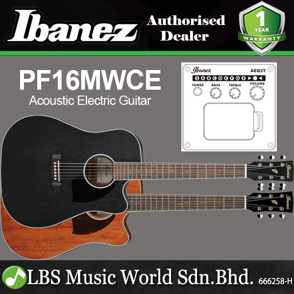 Ibanez PF16MWCE Dreadnought Cutaway Acoustic Electric Guitar with Laurel Fretboard (PF16 MWCE)