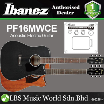 Ibanez PF16MWCE Dreadnought Cutaway Acoustic Electric Guitar with Laurel Fretboard (PF16 MWCE)