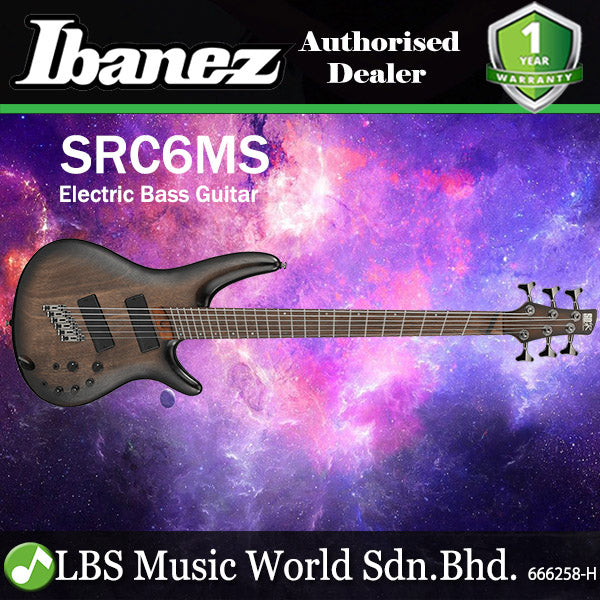 Ibanez SRC6MS 6-STRING Okoume Body Electric Bass Guitar - Black Stained Burst Low Gloss