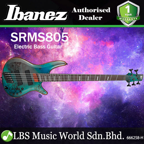 Ibanez SRMS805-TSR 5-String Multi Scale Electric Bass Guitar - Tropical Seafloor