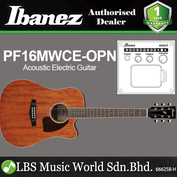 Ibanez PF16MWCE Dreadnought Cutaway Acoustic Electric Guitar with Laurel Fretboard (PF16 MWCE)