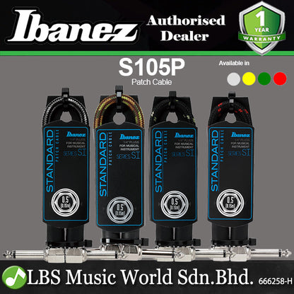Ibanez SI05P Woven Guitar Patch Cable with 2 Right Angle Plug For Effect Pedals (SI05 P)