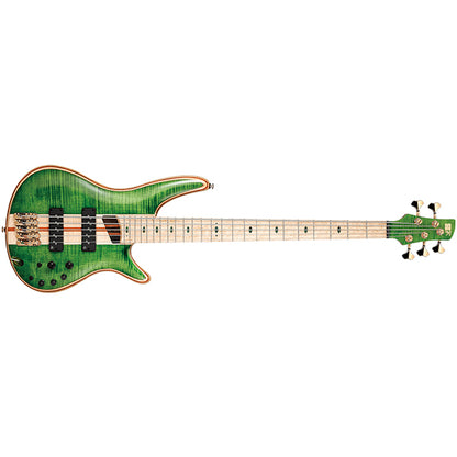 Ibanez SR5FMDX Premium 5 String Ash Body Electric Bass Guitar with Maple Fretboard and SS Pickup - Emerald Green Low Gloss
