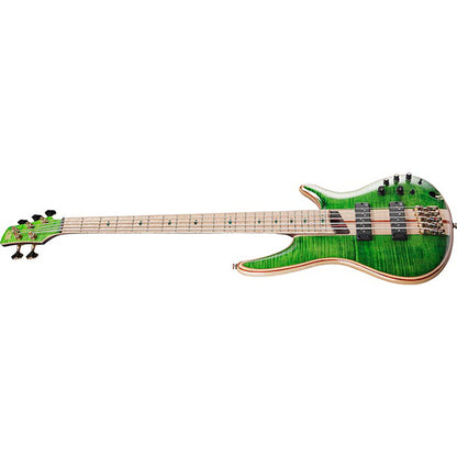 Ibanez SR5FMDX Premium 5 String Ash Body Electric Bass Guitar with Maple Fretboard and SS Pickup - Emerald Green Low Gloss