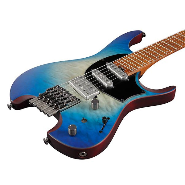 Ibanez QX54QM Quilted Maple Top Electric Guitar with HSS Pickup and Maple Fingerboard - Blue Sphere Burst Matte