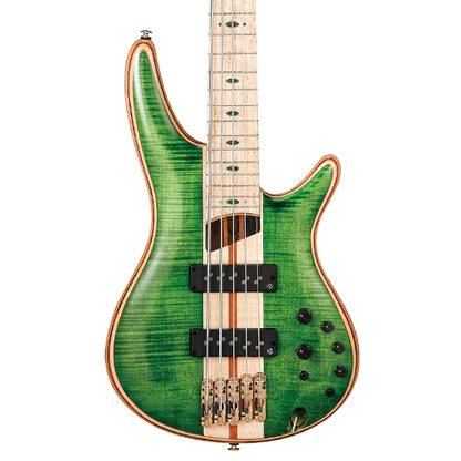 Ibanez SR5FMDX Premium 5 String Ash Body Electric Bass Guitar with Maple Fretboard and SS Pickup - Emerald Green Low Gloss