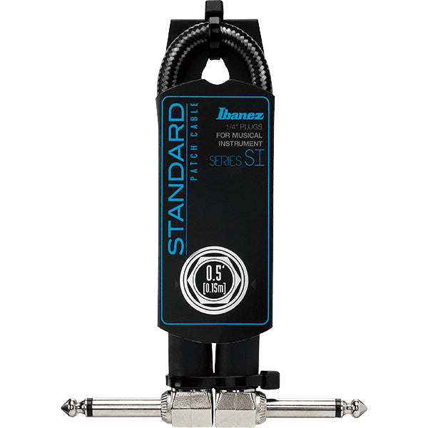 Ibanez SI05P Woven Guitar Patch Cable with 2 Right Angle Plug For Effect Pedals (SI05 P)