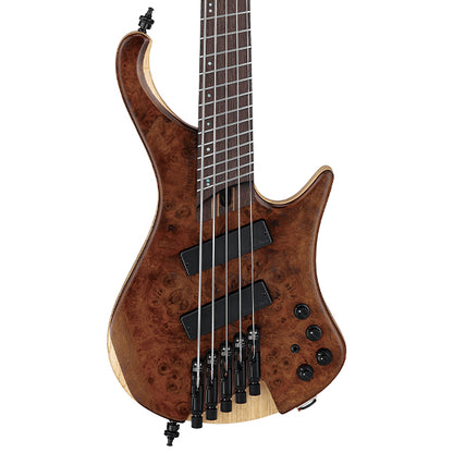 Ibanez EHB1265MS 5 String Ash Body Electric Bass Guitar with Panga Panga Fretboard and Passive Pickup - Natural Mocha Low Gloss