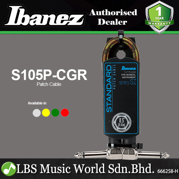 Ibanez SI05P Woven Guitar Patch Cable with 2 Right Angle Plug For Effect Pedals (SI05 P)