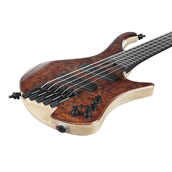 Ibanez EHB1265MS 5 String Ash Body Electric Bass Guitar with Panga Panga Fretboard and Passive Pickup - Natural Mocha Low Gloss