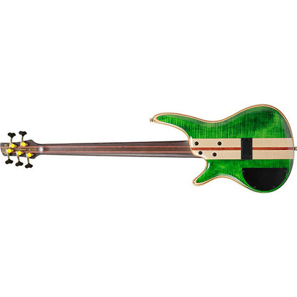 Ibanez SR5FMDX Premium 5 String Ash Body Electric Bass Guitar with Maple Fretboard and SS Pickup - Emerald Green Low Gloss