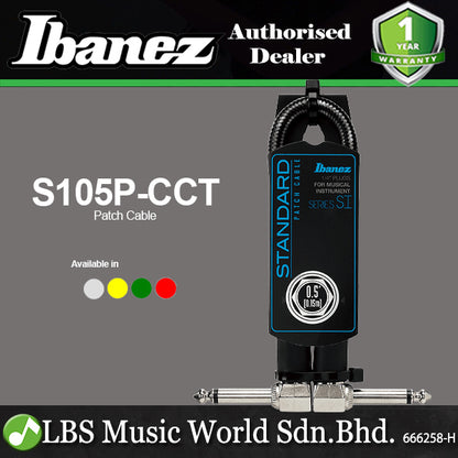 Ibanez SI05P Woven Guitar Patch Cable with 2 Right Angle Plug For Effect Pedals (SI05 P)