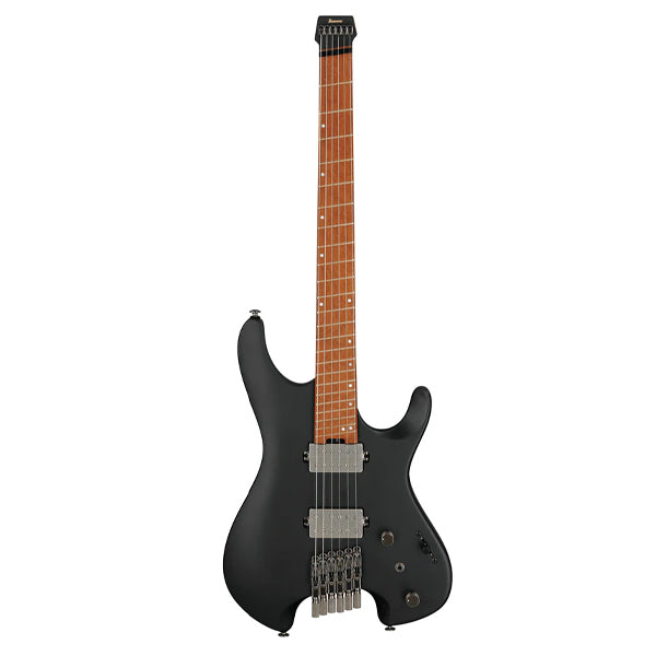 Ibanez QX52 Quest Series Headless Electric Guitar with HSS Pickup and Maple Fretboard - Black Flat