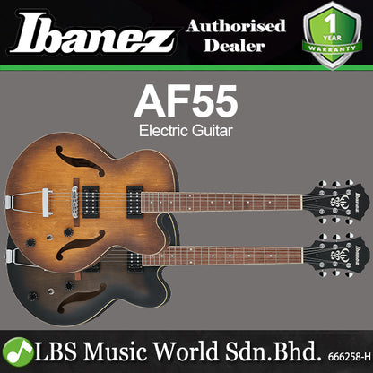 Ibanez AF55 Artcore Series Solid Hollowbody Electric Guitar HH Pickup with Bound Walnut Fretboard
