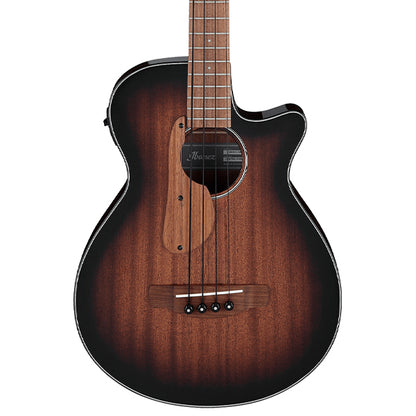 Ibanez AEGB24E 4 String AEG Body Sapele Top Acoustic Bass Guitar with Pickup - Mahogany Sunburst High Gloss