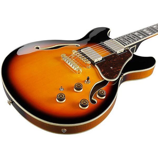 Ibanez AS113 Artstar Semi Hollowbody Electric Guitar with Ebony Fretboard and HH Pickup - Brown Sunburst (AS 113)