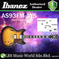 Ibanez AS93FM Artcore Expressionist Semi Hollowbody Electric Guitar with Ebony Fretboard and HH Pickup - Antique Yellow Sunburst (AS 93FM)