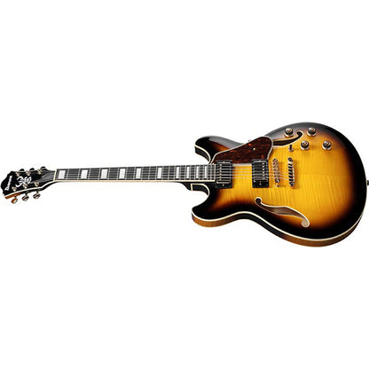 Ibanez AS93FM Artcore Expressionist Semi Hollowbody Electric Guitar with Ebony Fretboard and HH Pickup - Antique Yellow Sunburst (AS 93FM)