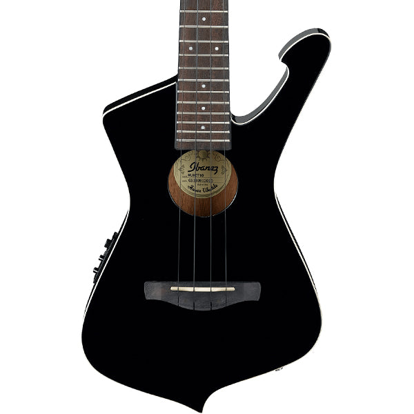 [Discontinued] Ibanez UICT10 4 String Iceman Tenor Acoustic Electric Ukulele with Undersaddle Pickup - Black High Gloss