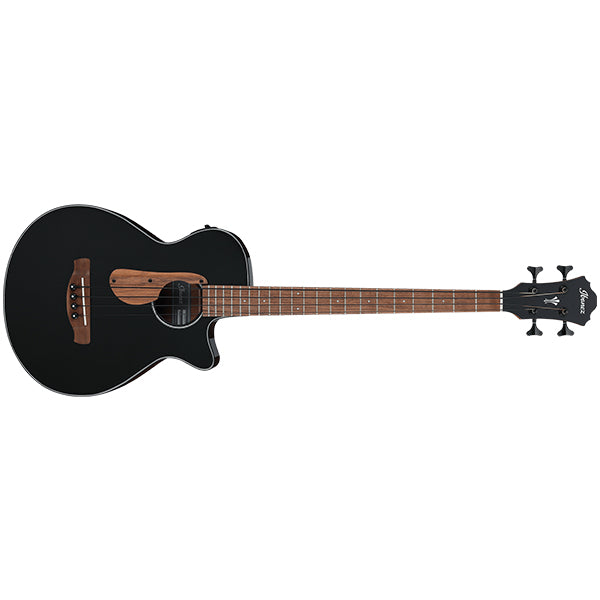 Ibanez AEGB24E 4 String AEG Body Sapele Top Acoustic Bass Guitar with Pickup - Black High Gloss