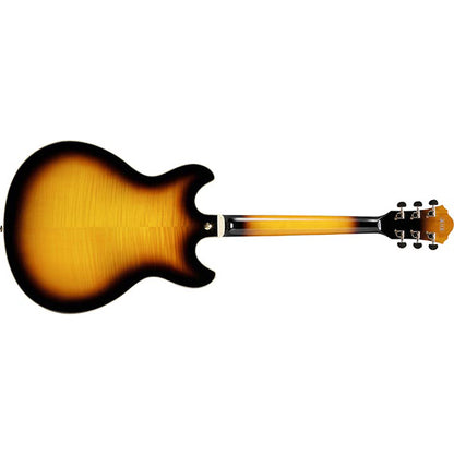 Ibanez AS93FM Artcore Expressionist Semi Hollowbody Electric Guitar with Ebony Fretboard and HH Pickup - Antique Yellow Sunburst (AS 93FM)