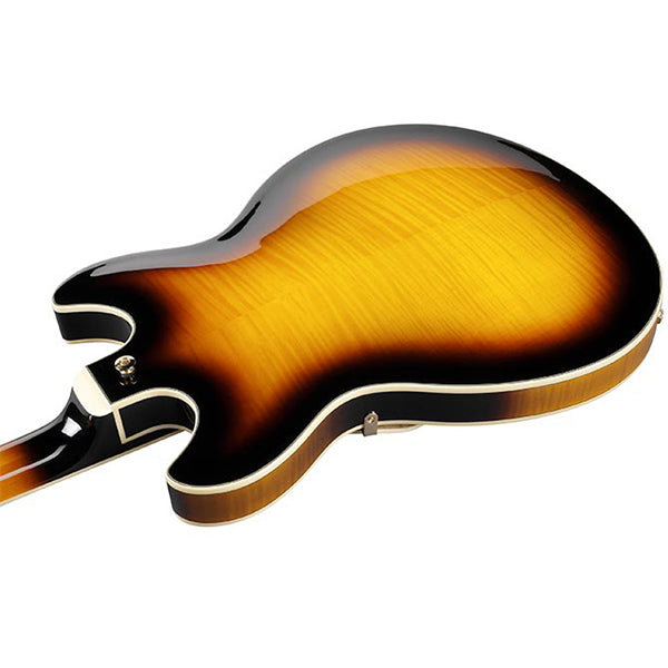 Ibanez AS93FM Artcore Expressionist Semi Hollowbody Electric Guitar with Ebony Fretboard and HH Pickup - Antique Yellow Sunburst (AS 93FM)