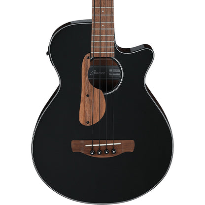 Ibanez AEGB24E 4 String AEG Body Sapele Top Acoustic Bass Guitar with Pickup - Black High Gloss
