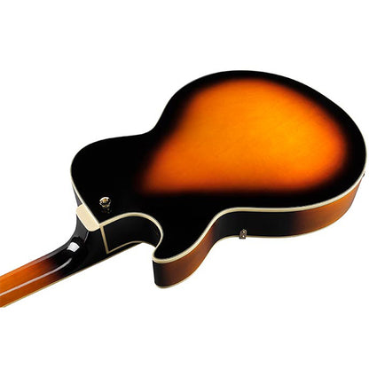 Ibanez AG75G Linden Hollowbody Electric Guitar with Bound Walnut Fretboard and HH Pickup - Brown Sunburst (AG 75G)