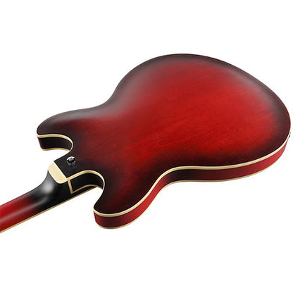 Ibanez AS53 Hollowbody Electric Guitar with Bound Walnut Fretboard and HH Pickup - Sunburst Red Flat (AS 53)