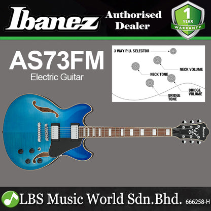 Ibanez AS73FM Artcore Semi Hollowbody Electric Guitar HH Pickup with Bound Walnut Fretboard