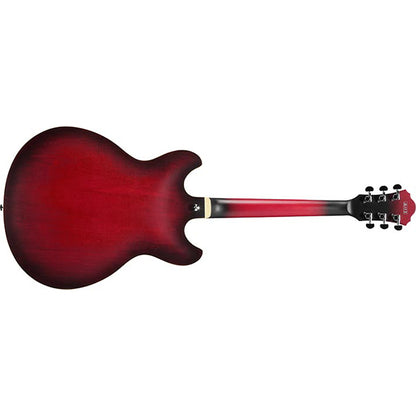 Ibanez AS53 Hollowbody Electric Guitar with Bound Walnut Fretboard and HH Pickup - Sunburst Red Flat (AS 53)