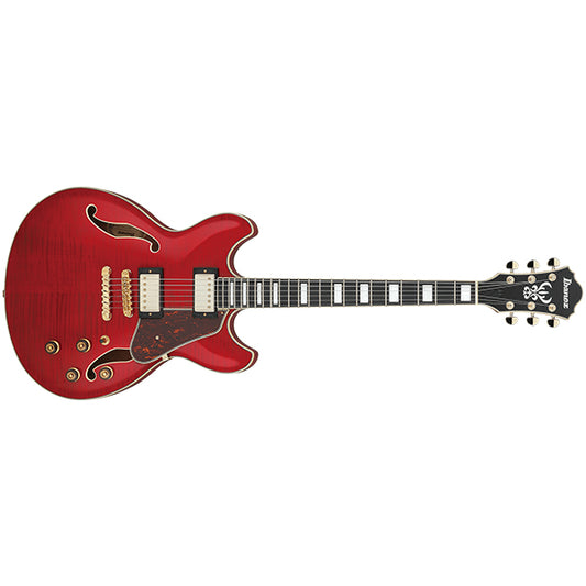 Ibanez AS93FM Artcore Expressionist Semi Hollow Body Electric Guitar with Ebony Fretboard and HH Pickup - Transparent Cherry Red (AS 93FM)