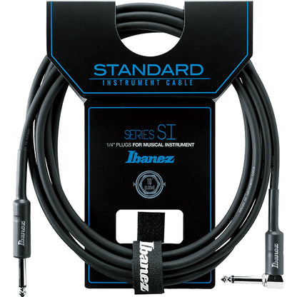 Ibanez SI10L 3 Meter Instrument Cable Straight and Right Angled Plugs for Guitar Keyboard Bass (SI10 L)