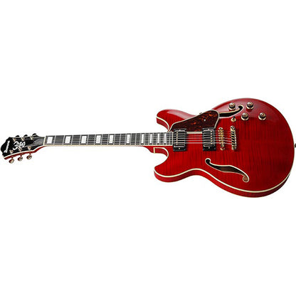 Ibanez AS93FM Artcore Expressionist Semi Hollow Body Electric Guitar with Ebony Fretboard and HH Pickup - Transparent Cherry Red (AS 93FM)