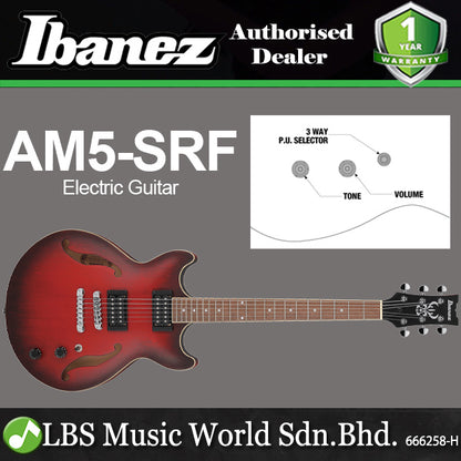 Ibanez AM53 Artcore Semi Hollowbody Electric Guitar HH Pickup with Rosewood Fingerboard