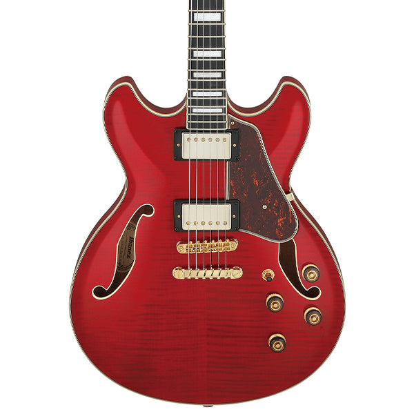 Ibanez AS93FM Artcore Expressionist Semi Hollow Body Electric Guitar with Ebony Fretboard and HH Pickup - Transparent Cherry Red (AS 93FM)