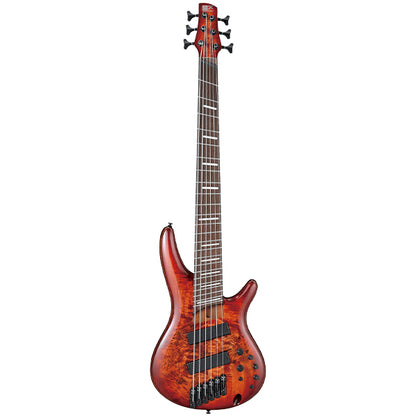 Ibanez SRMS806 Multi Scale Okoume Body Electric Bass Guitar with HH Pickup - Brown Topaz Burst