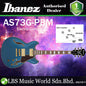 Ibanez AS73G Hollowbody Electric Guitar with Bound Walnut Fretboard and HH Pickup - Prussian Blue Metallic (AS 73G)