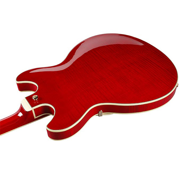 Ibanez AS93FM Artcore Expressionist Semi Hollow Body Electric Guitar with Ebony Fretboard and HH Pickup - Transparent Cherry Red (AS 93FM)