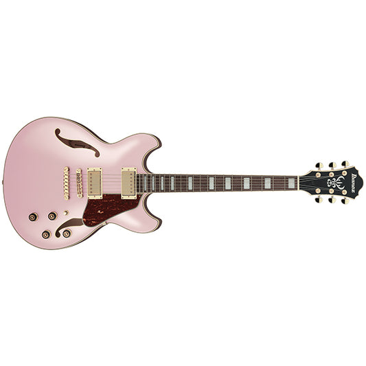 Ibanez AS73G Hollowbody Electric Guitar with Bound Walnut Fretboard and HH Pickup - Rose Gold Metallic Flat (AS 73G)