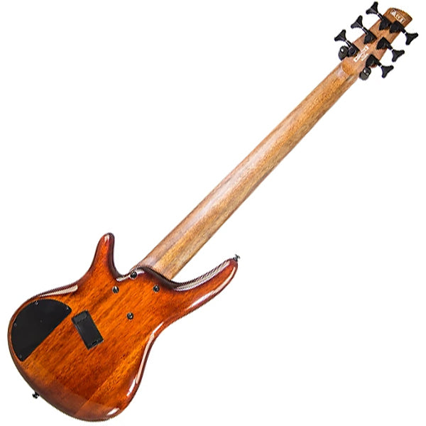 Ibanez SRMS806 Multi Scale Okoume Body Electric Bass Guitar with HH Pickup - Brown Topaz Burst