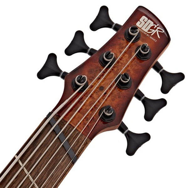 Ibanez SRMS806 Multi Scale Okoume Body Electric Bass Guitar with HH Pickup - Brown Topaz Burst