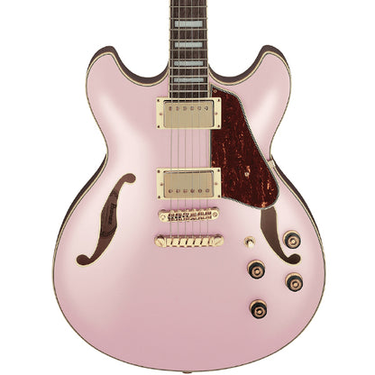 Ibanez AS73G Hollowbody Electric Guitar with Bound Walnut Fretboard and HH Pickup - Rose Gold Metallic Flat (AS 73G)