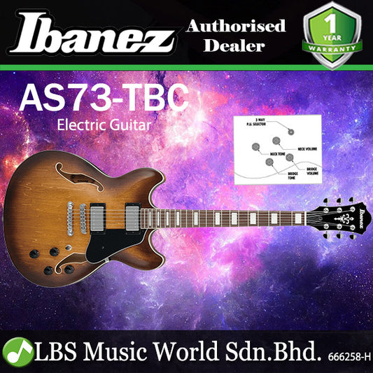 Ibanez Artcore AS73 Semi Hollow Body Nyatoh Electric Guitar - Tobacco Brown (AS73 TBC)